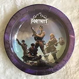 Fort Night Cake Plates, Round 7” inch dessert paper appetizer plates, Partyware tableware Party Decorations