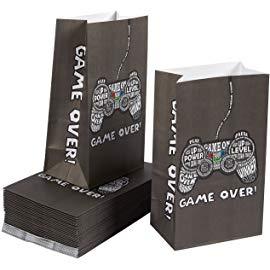 Party Treat Bags - 36-Pack Gift Bags, Gamer Party Supplies, Paper Favor Bags for Birthday Party